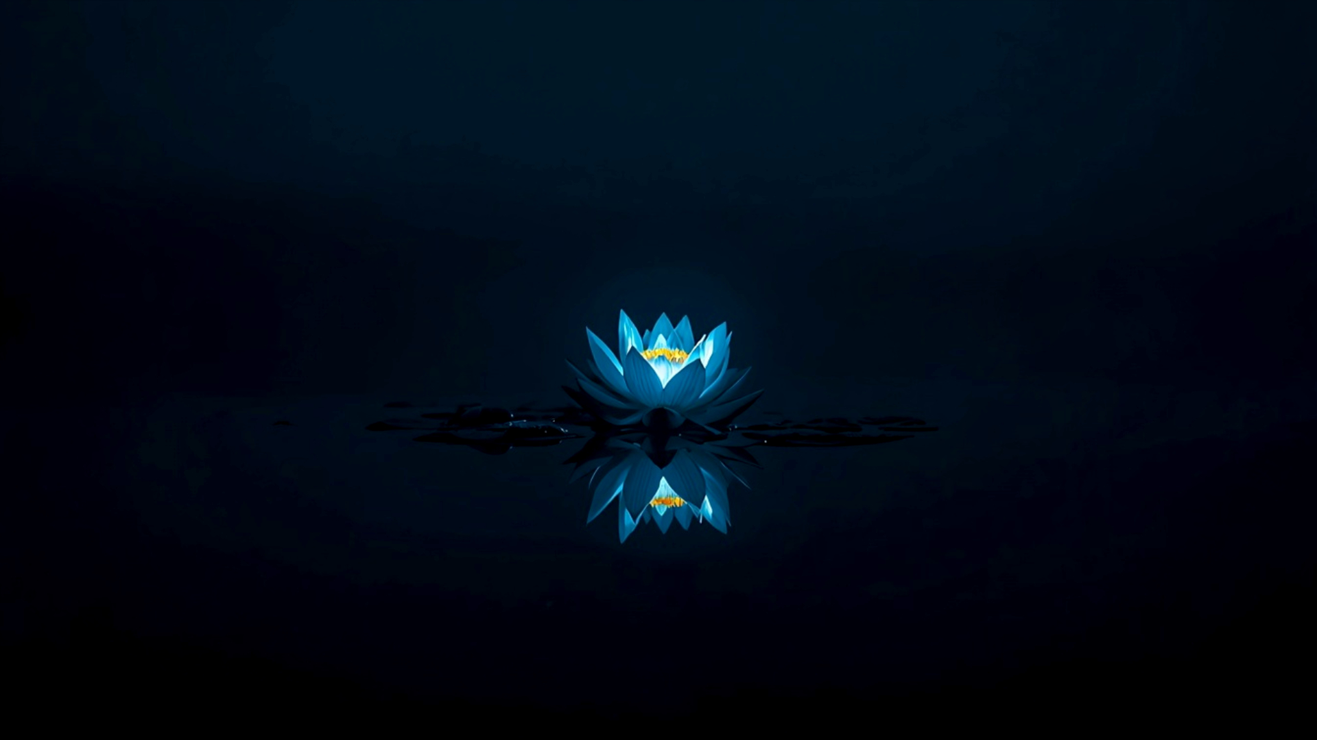 Flower light source with lake reflection amoled